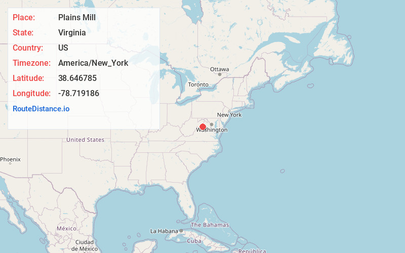 Map of Plains Mill
