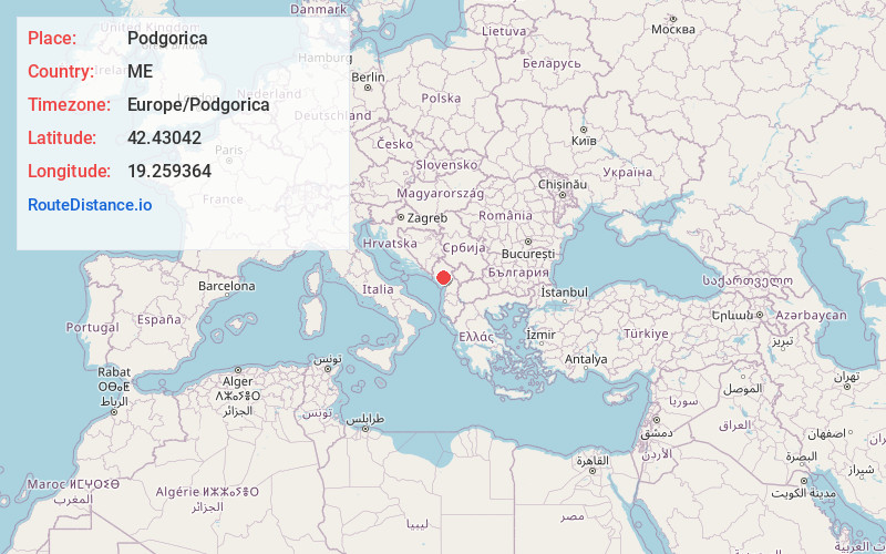 Map of Podgorica