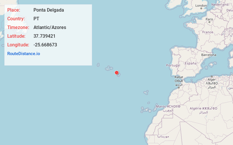 Map of Ponta Delgada