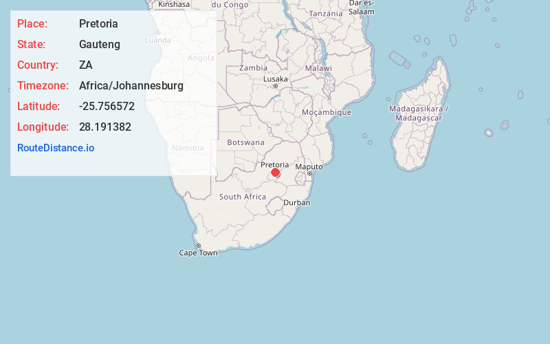 Map of Pretoria