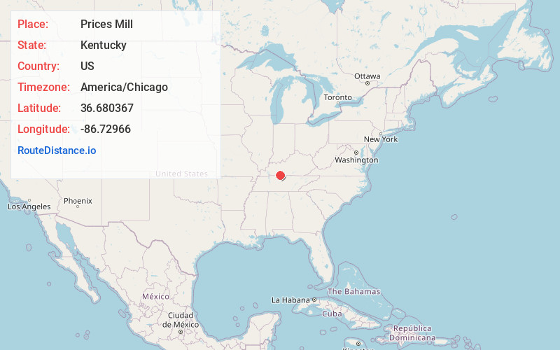 Map of Prices Mill