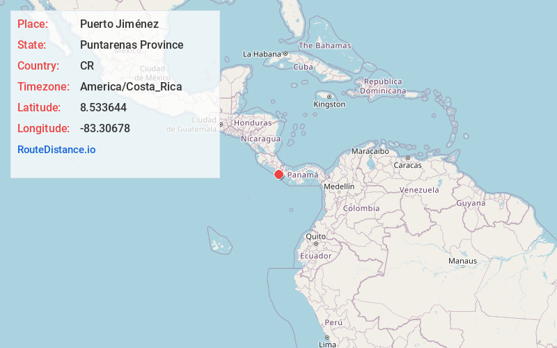 Map of Puerto Jiménez