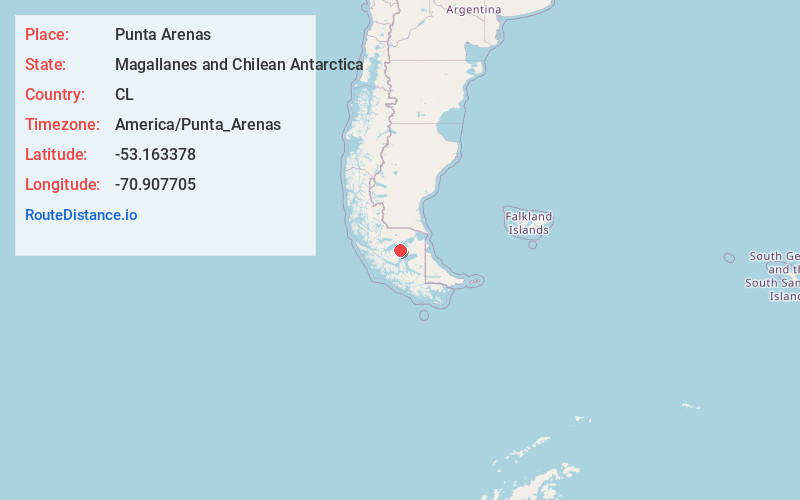 Map of Punta Arenas