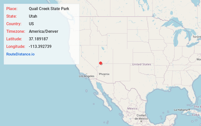 Map of Quail Creek State Park