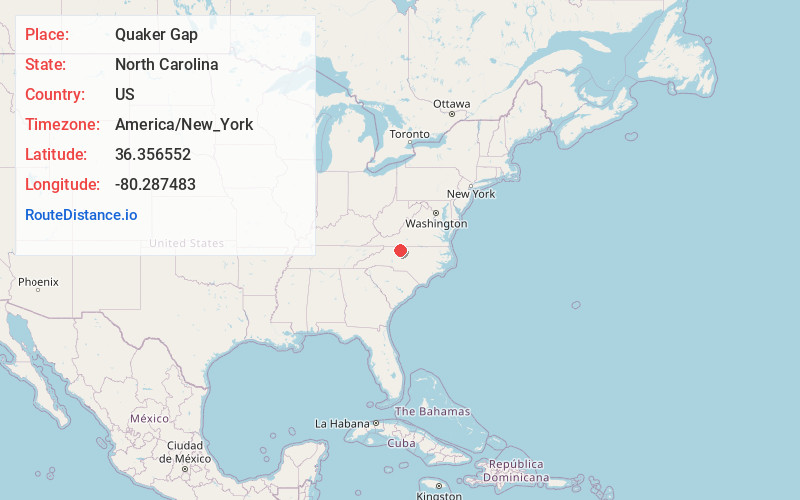 Map of Quaker Gap