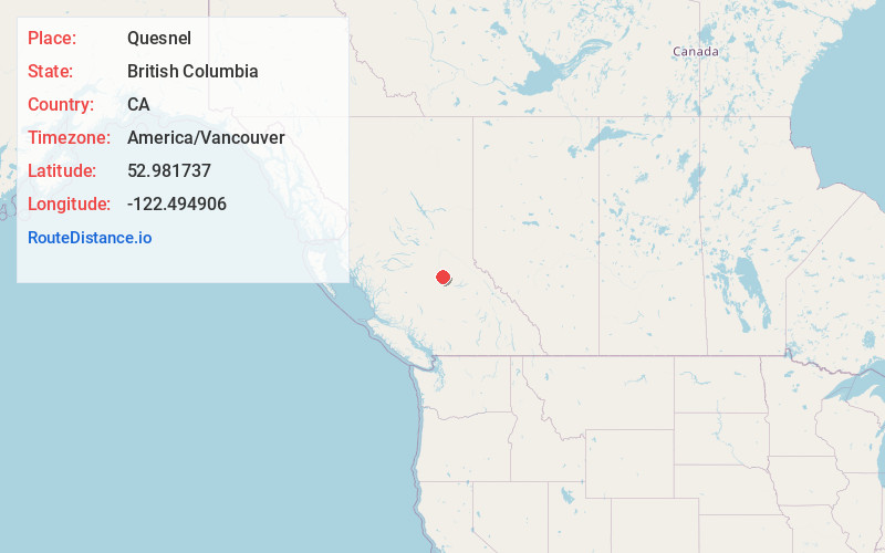 Map of Quesnel
