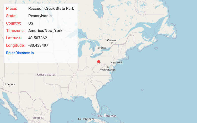 Map of Raccoon Creek State Park
