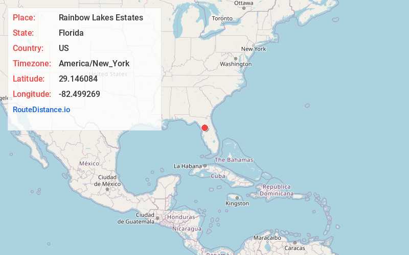 Map of Rainbow Lakes Estates