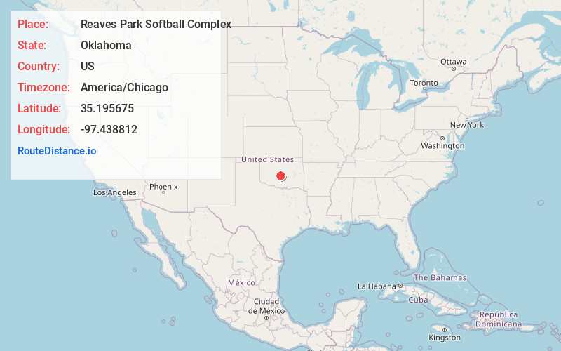 Map of Reaves Park Softball Complex