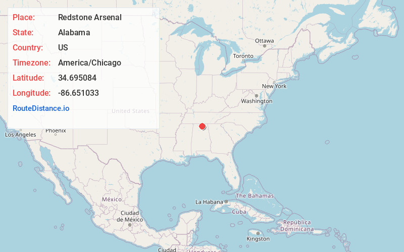 Map of Redstone Arsenal