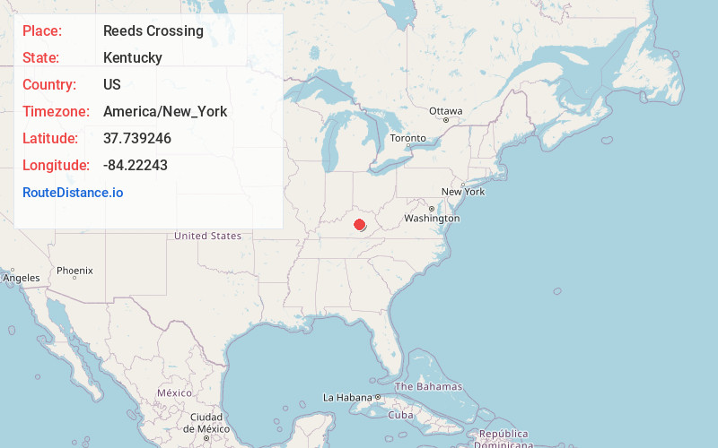 Map of Reeds Crossing