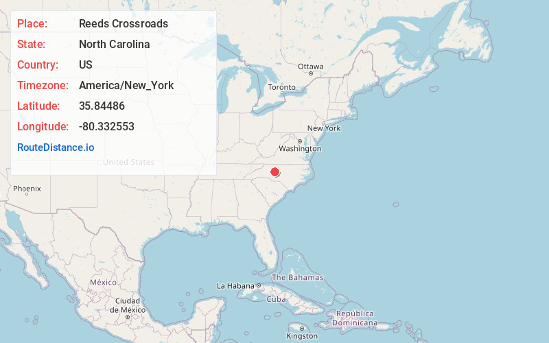 Map of Reeds Crossroads