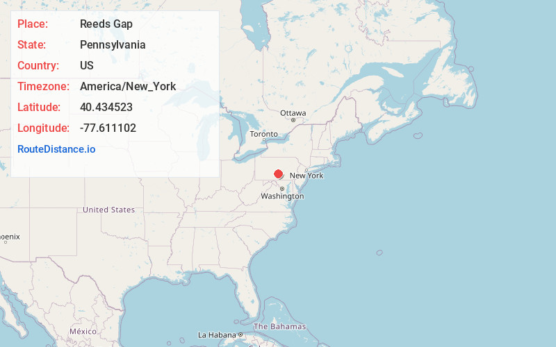 Map of Reeds Gap