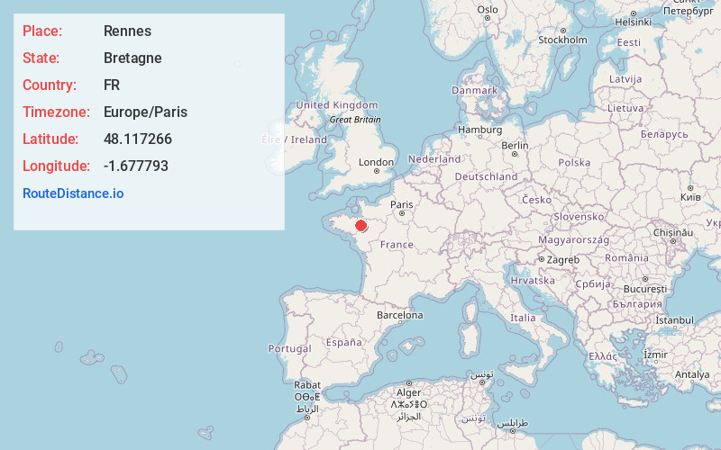 Map of Rennes