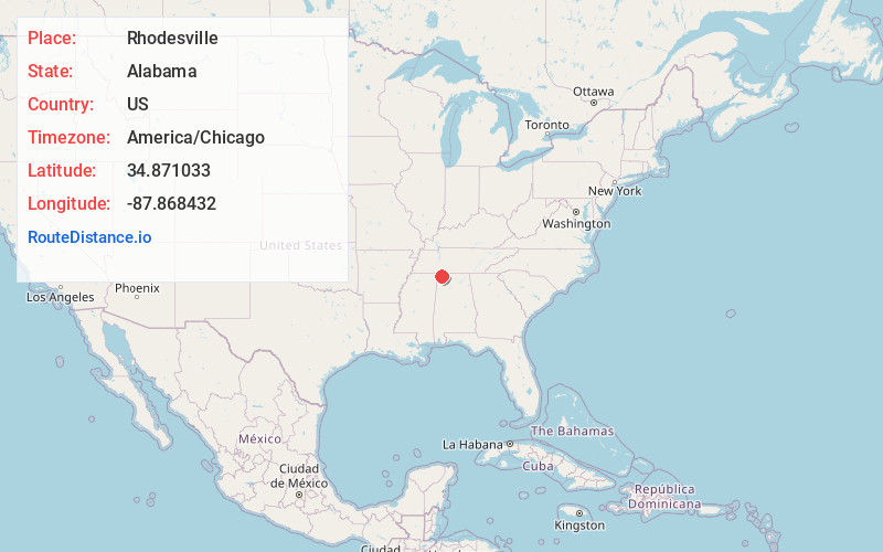 Map of Rhodesville