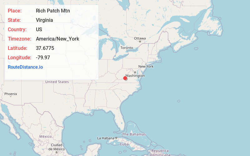 Map of Rich Patch Mtn