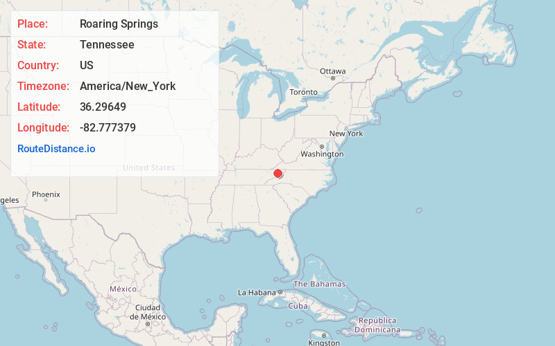 Map of Roaring Springs