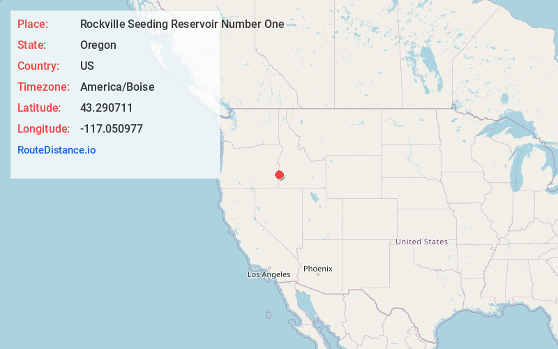 Map of Rockville Seeding Reservoir Number One