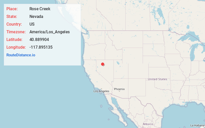 Map of Rose Creek