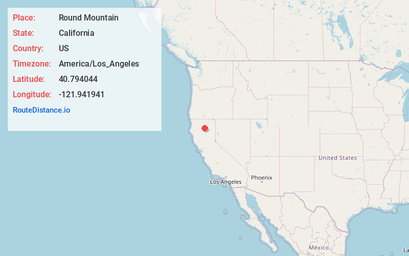 Map of Round Mountain