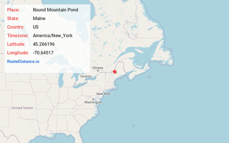 Map of Round Mountain Pond