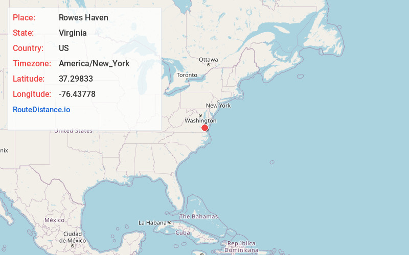 Map of Rowes Haven