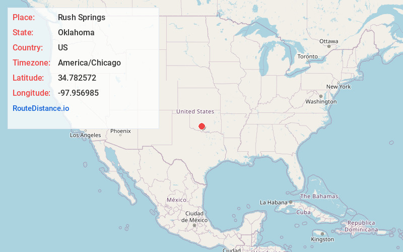 Map of Rush Springs