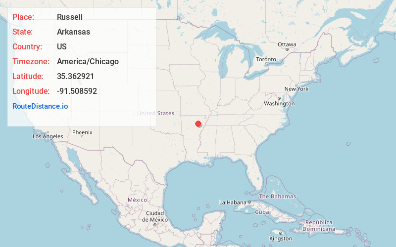 Map of Russell