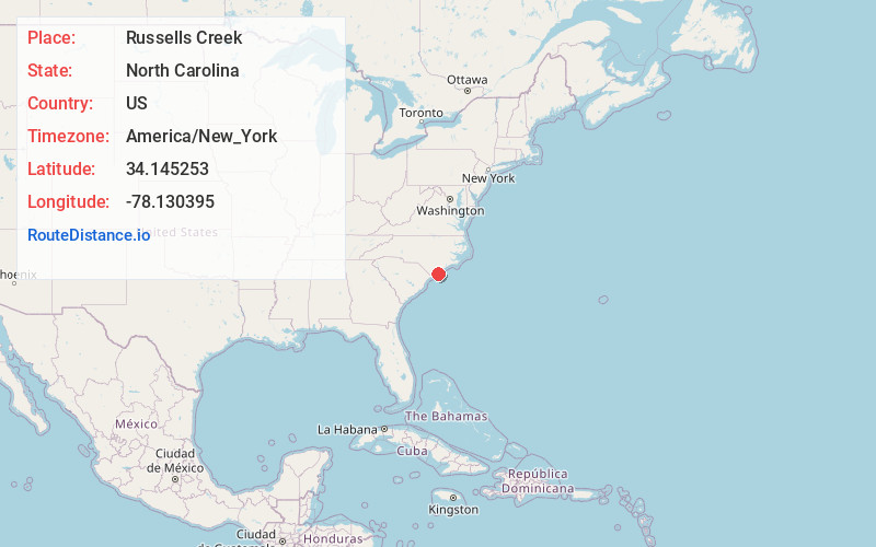 Map of Russells Creek