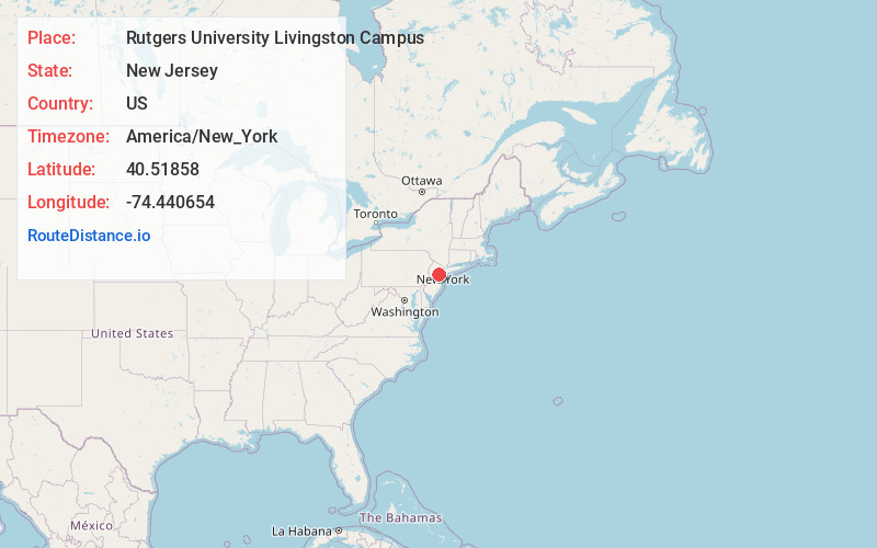 Map of Rutgers University Livingston Campus
