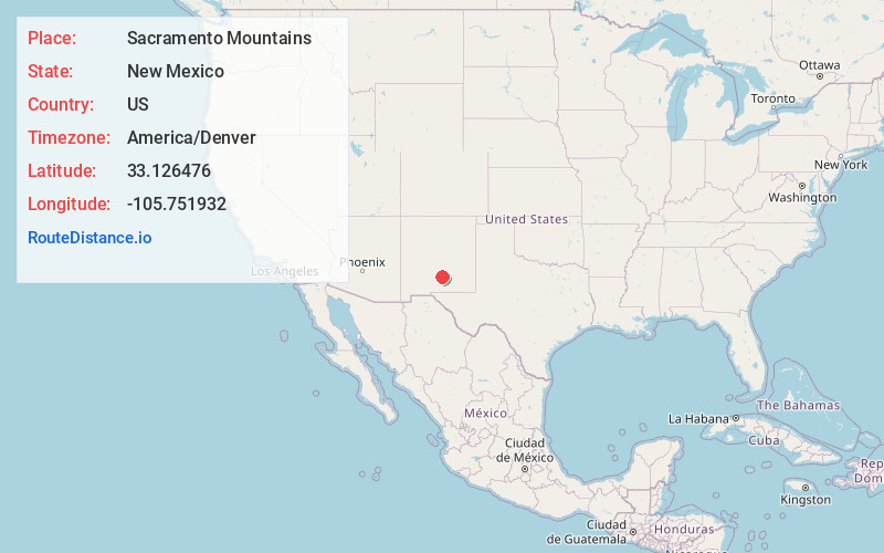 Map of Sacramento Mountains