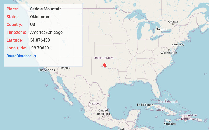 Map of Saddle Mountain