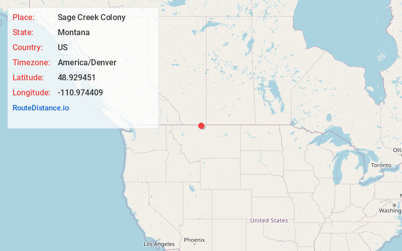 Map of Sage Creek Colony