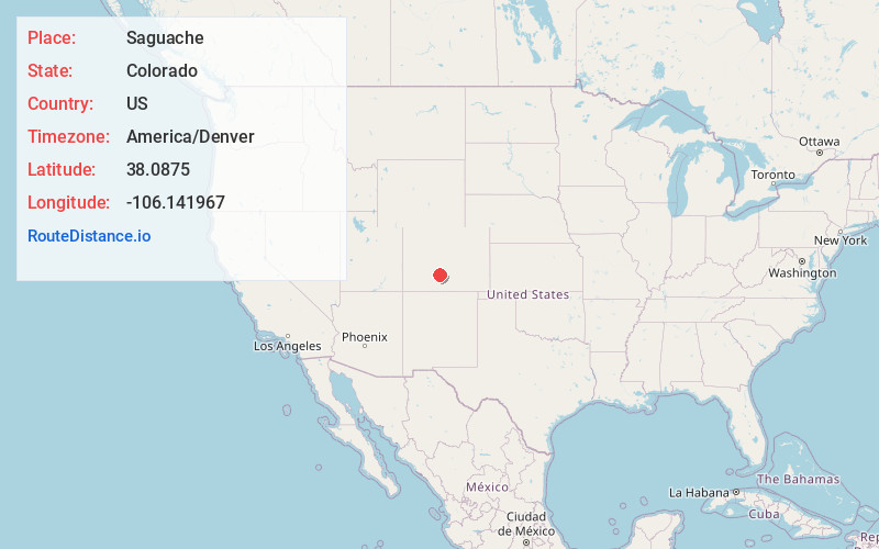 Map of Saguache