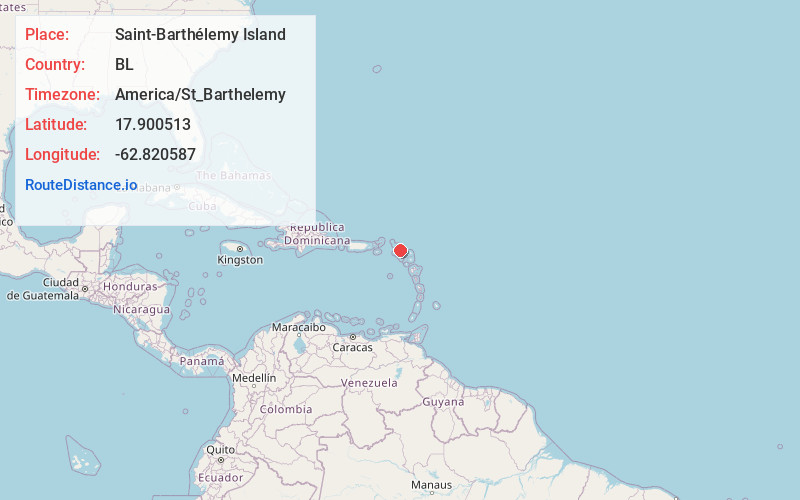Map of Saint-Barthélemy Island