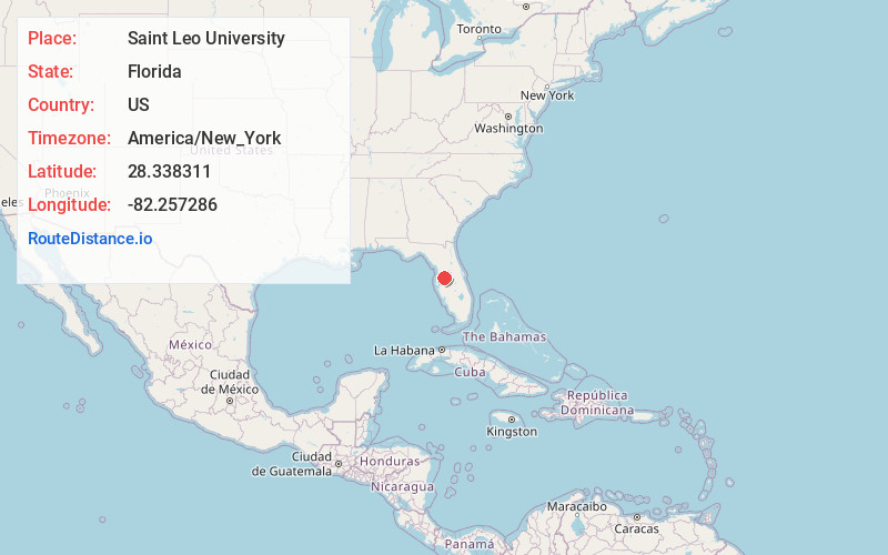 Map of Saint Leo University