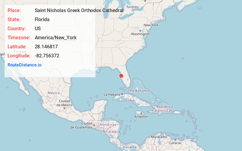 Map of Saint Nicholas Greek Orthodox Cathedral