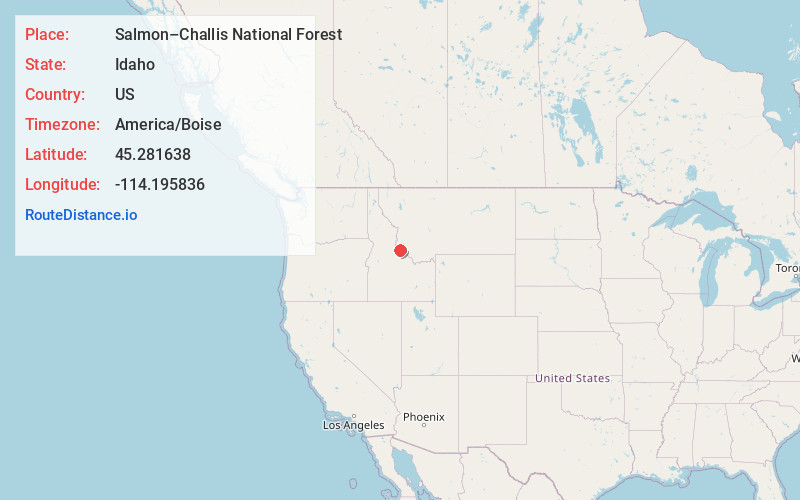 Map of Salmon–Challis National Forest