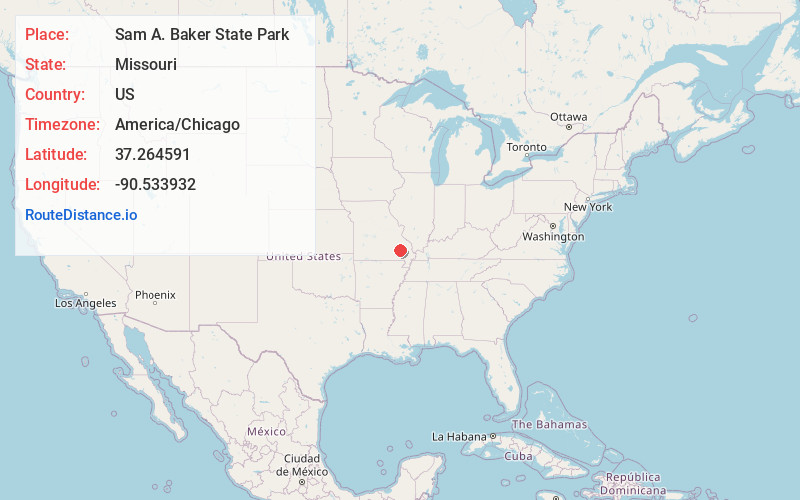 Map of Sam A. Baker State Park
