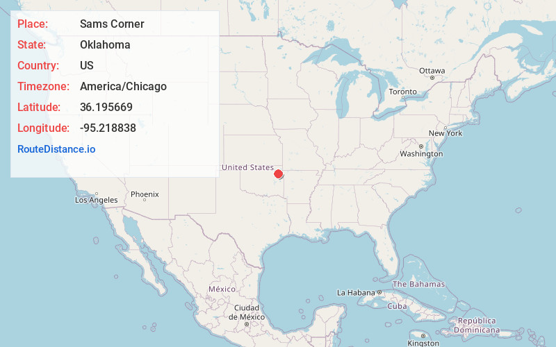 Map of Sams Corner