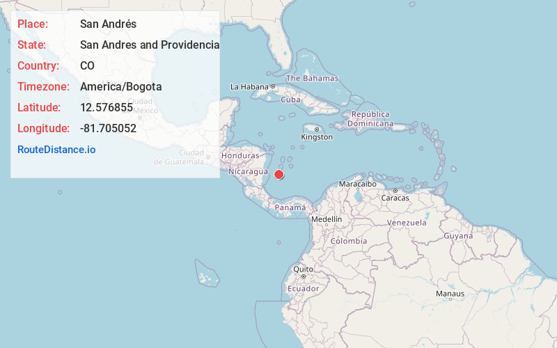 Map of San Andrés