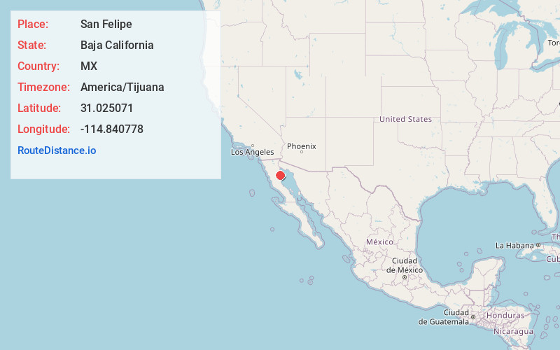 Map of San Felipe