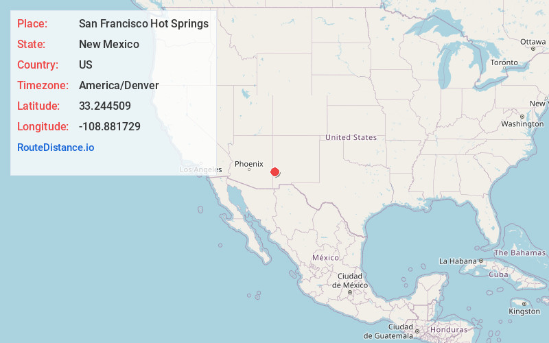 Map of San Francisco Hot Springs