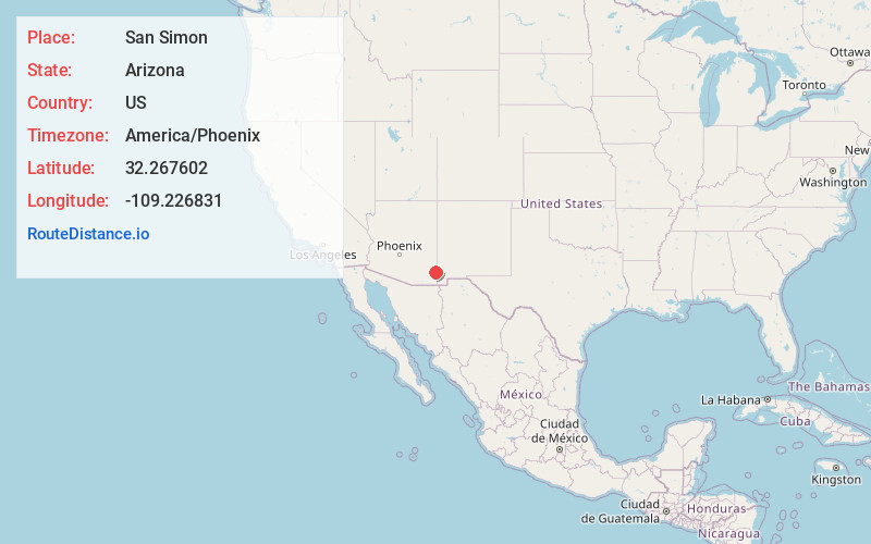 Map of San Simon