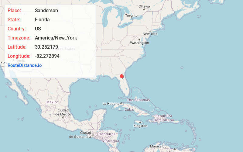 Map of Sanderson