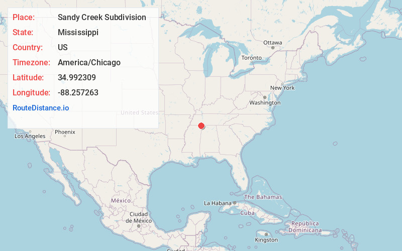 Map of Sandy Creek Subdivision