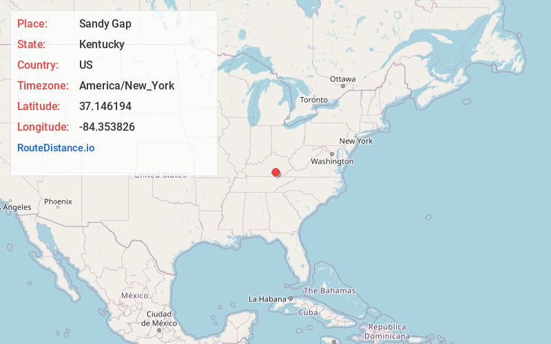 Map of Sandy Gap