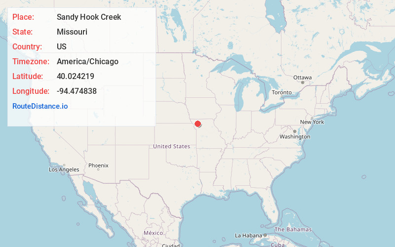 Map of Sandy Hook Creek