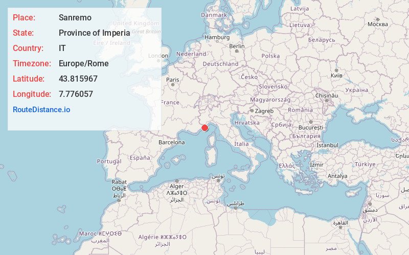 Map of Sanremo