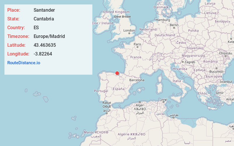 Map of Santander